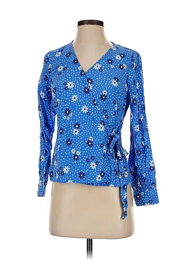 Pre-owned Talbots 3/4 Sleeve Blouse In Blue