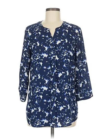 Pre-owned Talbots 3/4 Sleeve Blouse In Blue