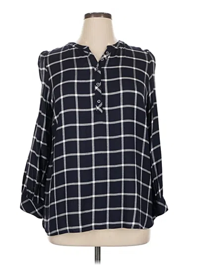 Pre-owned Talbots 3/4 Sleeve Blouse In Blue