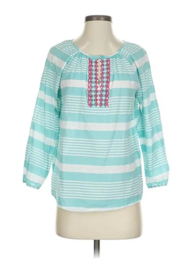 Pre-owned Talbots 3/4 Sleeve Blouse In Blue