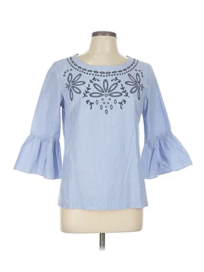 Pre-owned Talbots 3/4 Sleeve Blouse In Blue