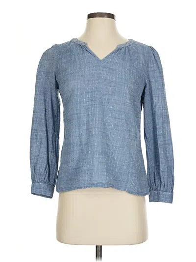 Pre-owned Talbots 3/4 Sleeve Blouse In Blue