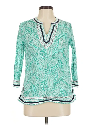 Pre-owned Talbots 3/4 Sleeve Blouse In Blue