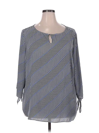 Pre-owned Talbots 3/4 Sleeve Blouse In Blue