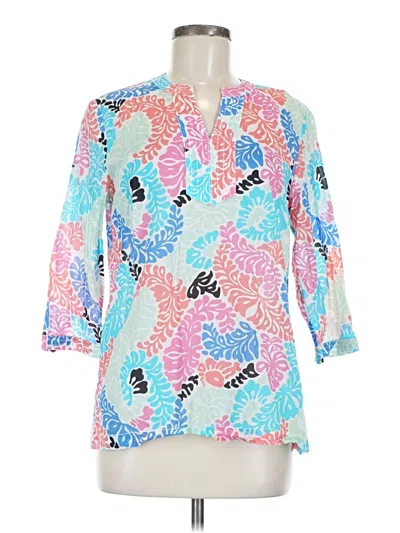 Pre-owned Talbots 3/4 Sleeve Blouse In Blue