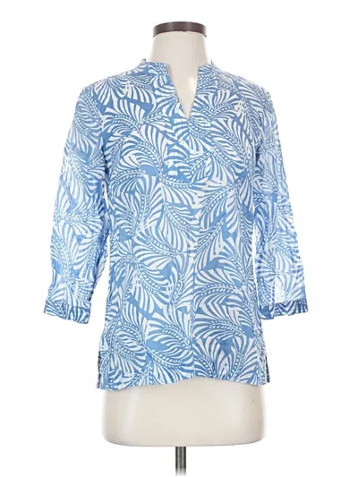 Pre-owned Talbots 3/4 Sleeve Blouse In Blue