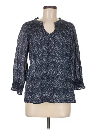 Pre-owned Talbots 3/4 Sleeve Blouse In Blue