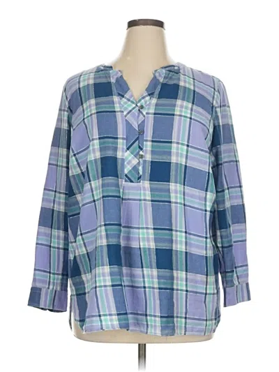 Pre-owned Talbots 3/4 Sleeve Blouse In Blue