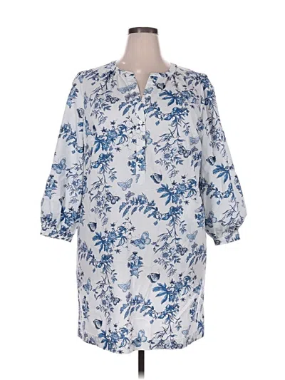 Pre-owned Talbots 3/4 Sleeve Blouse In Blue