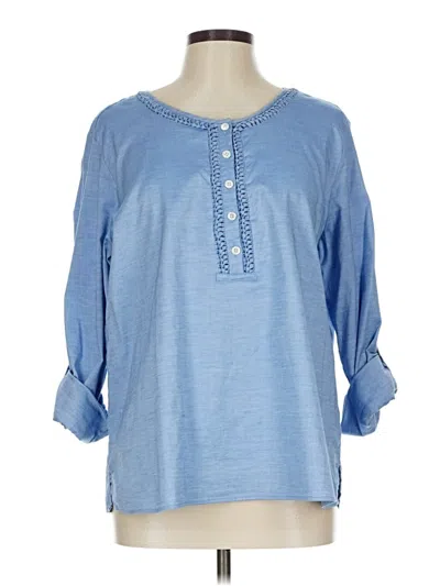 Pre-owned Talbots 3/4 Sleeve Blouse In Blue