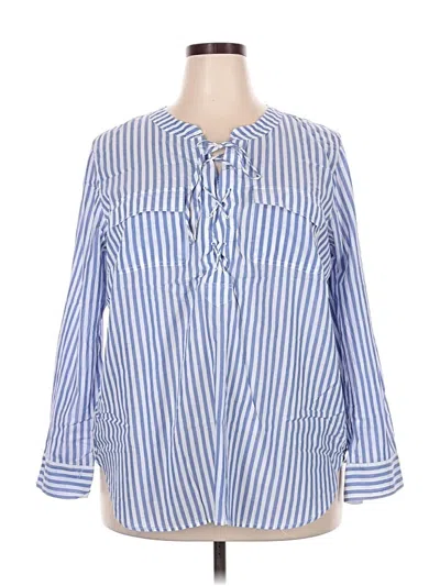 Pre-owned Talbots 3/4 Sleeve Blouse In Blue