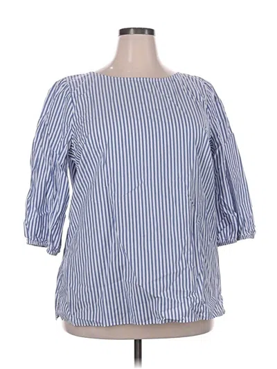 Pre-owned Talbots 3/4 Sleeve Blouse In Blue