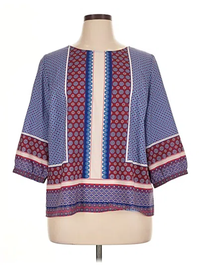 Pre-owned Talbots 3/4 Sleeve Blouse In Blue