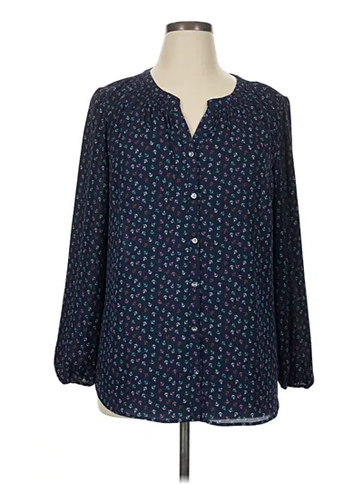 Pre-owned Talbots 3/4 Sleeve Blouse In Blue