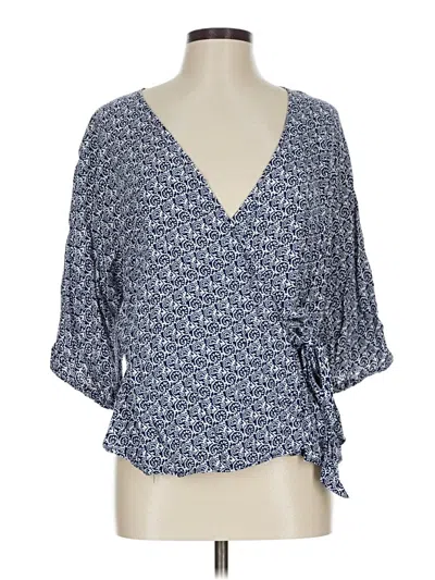 Pre-owned Talbots 3/4 Sleeve Blouse In Blue