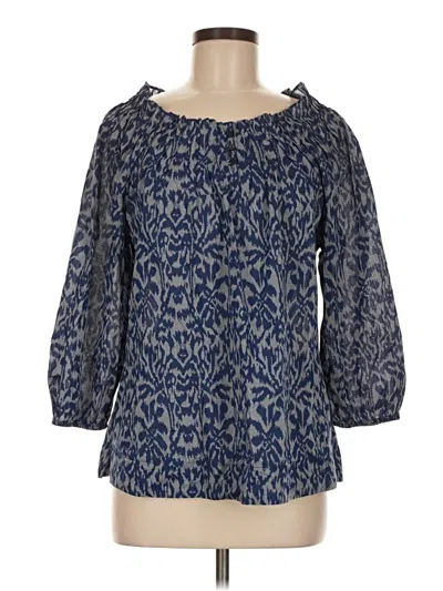 Pre-owned Talbots 3/4 Sleeve Blouse In Blue