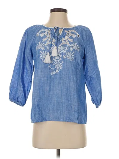 Pre-owned Talbots 3/4 Sleeve Blouse In Blue