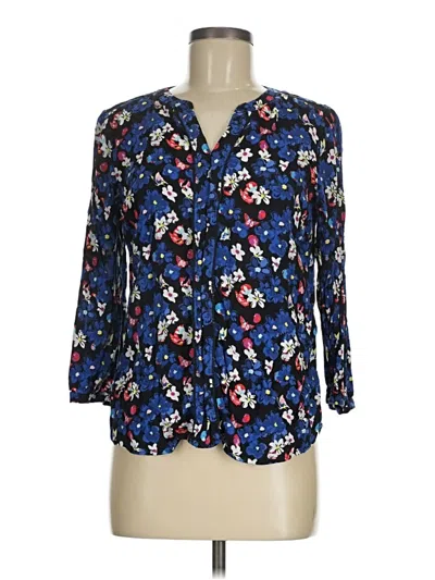 Pre-owned Talbots 3/4 Sleeve Blouse In Blue
