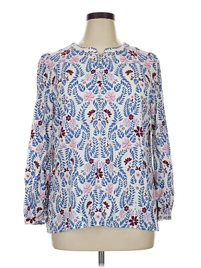 Pre-owned Talbots 3/4 Sleeve Blouse In Blue