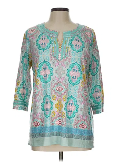 Pre-owned Talbots 3/4 Sleeve Blouse In Blue