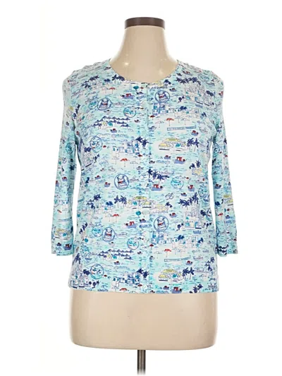 Pre-owned Talbots 3/4 Sleeve Blouse In Blue