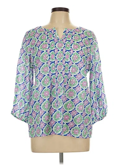 Pre-owned Talbots 3/4 Sleeve Blouse In Blue