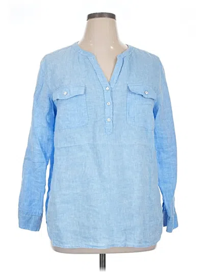 Pre-owned Talbots 3/4 Sleeve Blouse In Blue