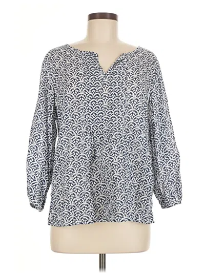 Pre-owned Talbots 3/4 Sleeve Blouse In Blue