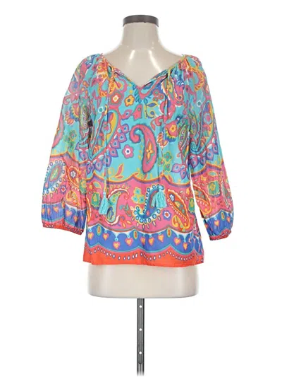 Pre-owned Talbots 3/4 Sleeve Blouse In Blue
