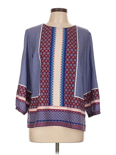 Pre-owned Talbots 3/4 Sleeve Blouse In Blue