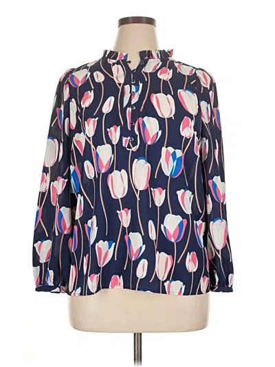 Pre-owned Talbots 3/4 Sleeve Blouse In Blue