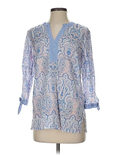Pre-owned Talbots 3/4 Sleeve Blouse In Blue