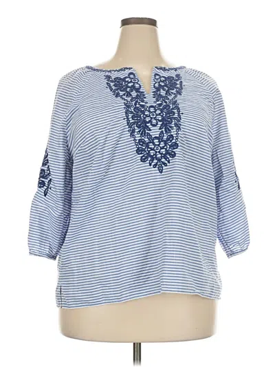 Pre-owned Talbots 3/4 Sleeve Blouse In Blue