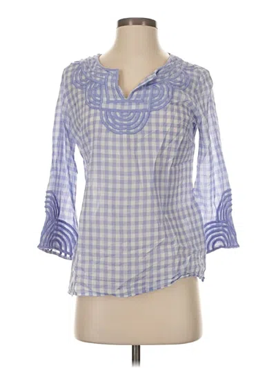 Pre-owned Talbots 3/4 Sleeve Blouse In Blue