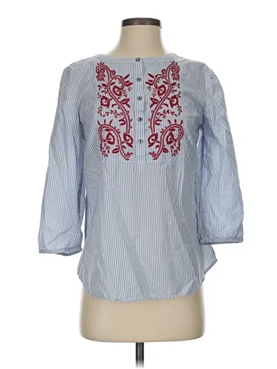 Pre-owned Talbots 3/4 Sleeve Blouse In Blue