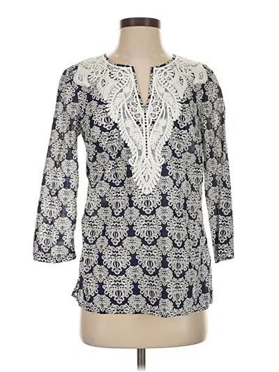 Pre-owned Talbots 3/4 Sleeve Blouse In Blue