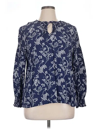 Pre-owned Talbots 3/4 Sleeve Blouse In Blue