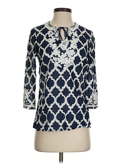 Pre-owned Talbots 3/4 Sleeve Blouse In Blue
