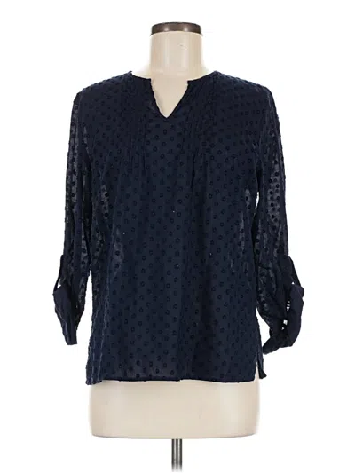 Pre-owned Talbots 3/4 Sleeve Blouse In Blue