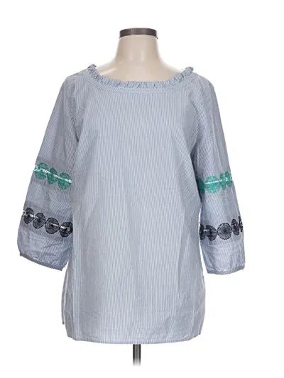 Pre-owned Talbots 3/4 Sleeve Blouse In Blue