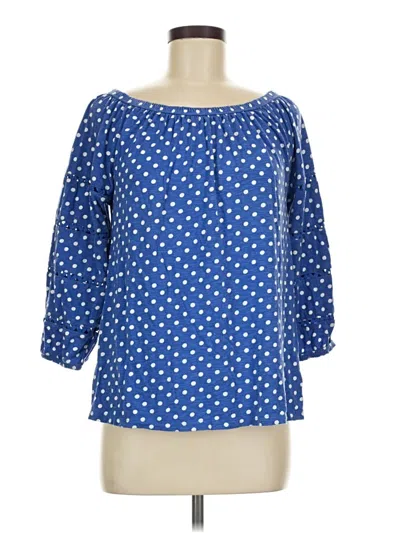 Pre-owned Talbots 3/4 Sleeve Blouse In Blue