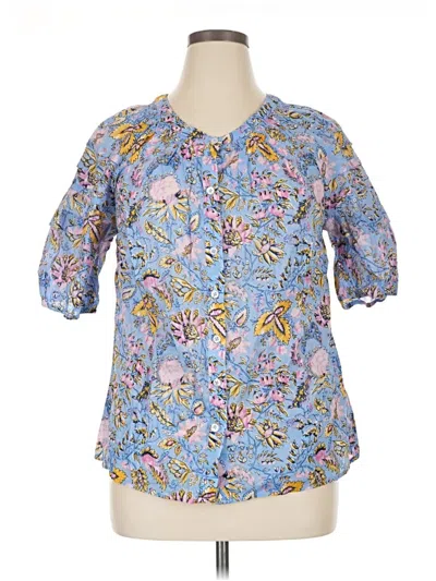 Pre-owned Talbots 3/4 Sleeve Blouse In Blue