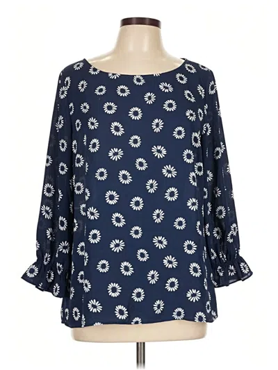 Pre-owned Talbots 3/4 Sleeve Blouse In Blue
