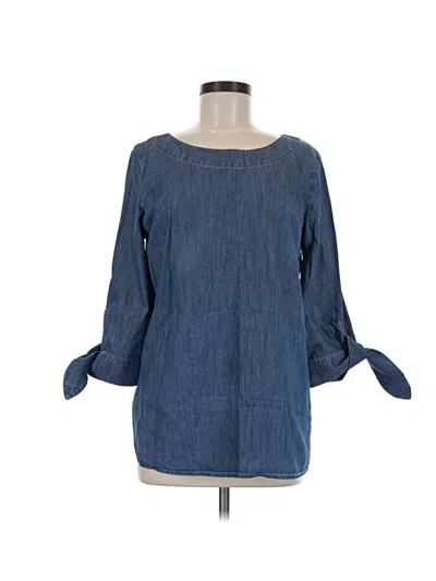 Pre-owned Talbots 3/4 Sleeve Blouse In Blue