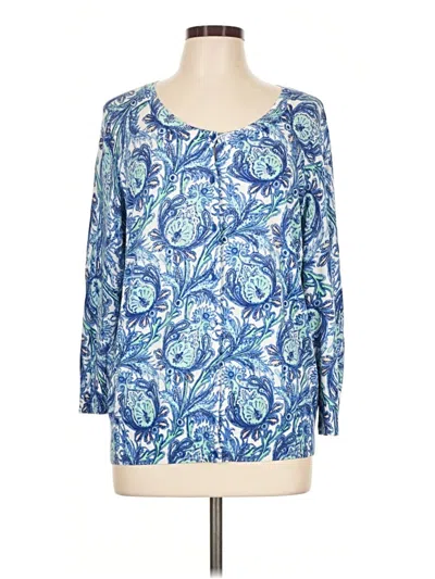 Pre-owned Talbots 3/4 Sleeve Blouse In Blue