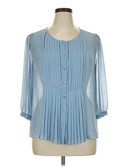 Pre-owned Talbots 3/4 Sleeve Blouse In Blue