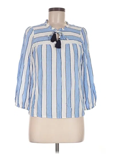 Pre-owned Talbots 3/4 Sleeve Blouse In Blue
