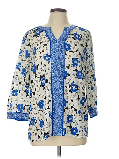 Pre-owned Talbots 3/4 Sleeve Blouse In Blue