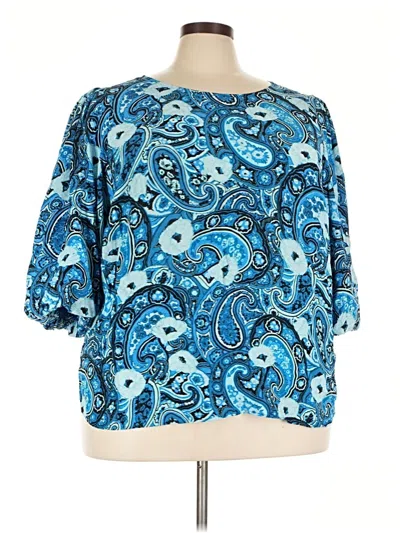 Pre-owned Talbots 3/4 Sleeve Blouse In Blue