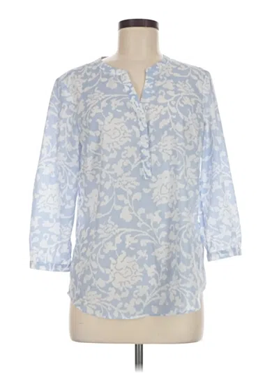 Pre-owned Talbots 3/4 Sleeve Blouse In Blue